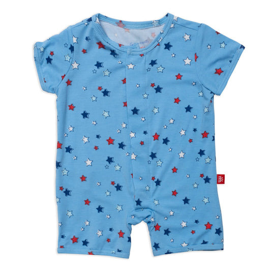 Short Sleeve Magnetic Romper | Red White and Bluetiful
