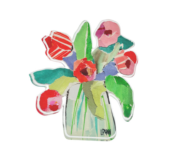 Large Acrylic Flower | Red Striped Tulips