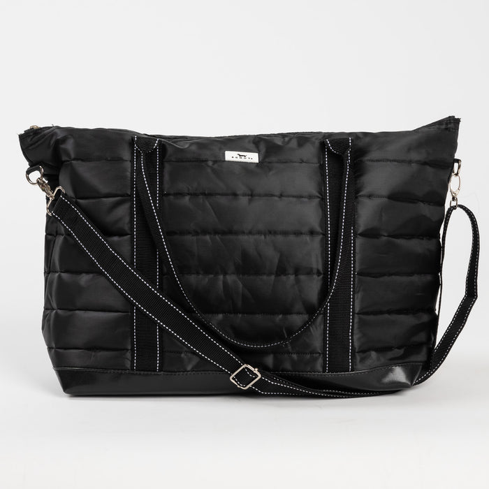 Triple Advisor | 3-in-1 Travel Bag | Black Puffer with Green Interior