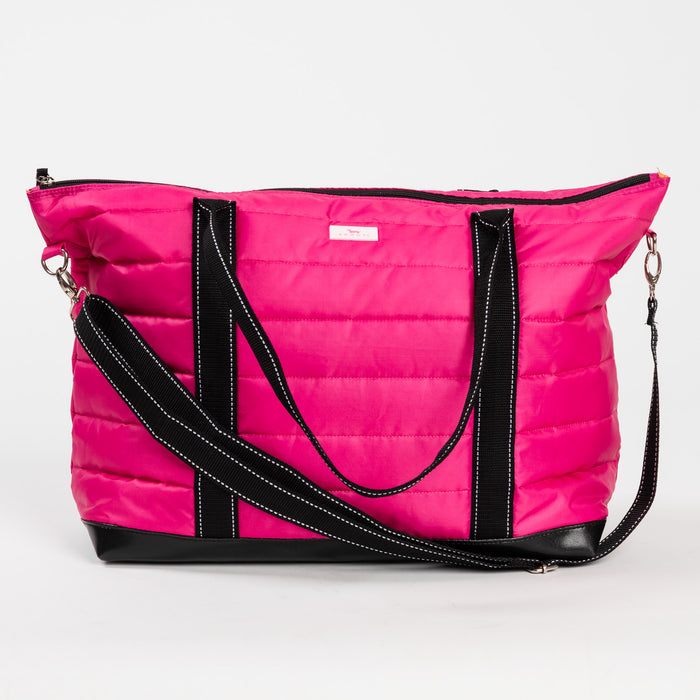 Triple Advisor | 3-in-1 Travel Bag | Pink Puffer with Orange Interior