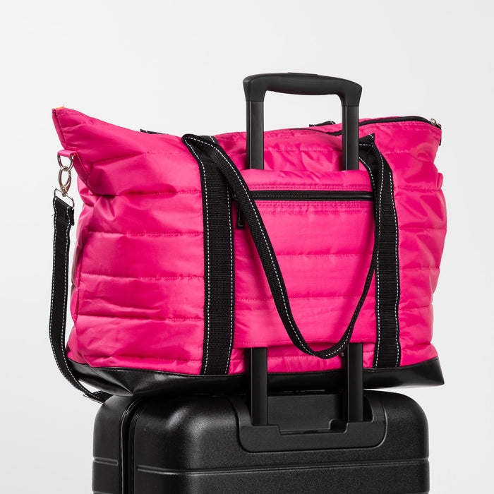 Triple Advisor | 3-in-1 Travel Bag | Pink Puffer with Orange Interior