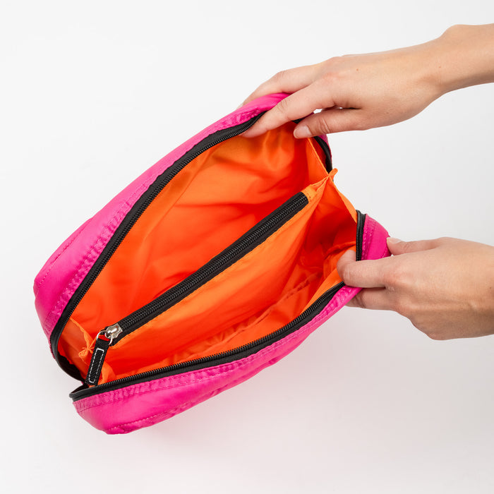 All Inclusive | Travel Organizer | Pink Puffer with Orange Interior