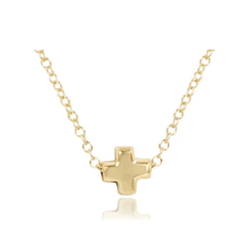 Egirl | 14" Necklace Gold | Signature Cross Small Gold