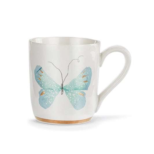 Butterfly Mug w/Gold Trim | Light Blue