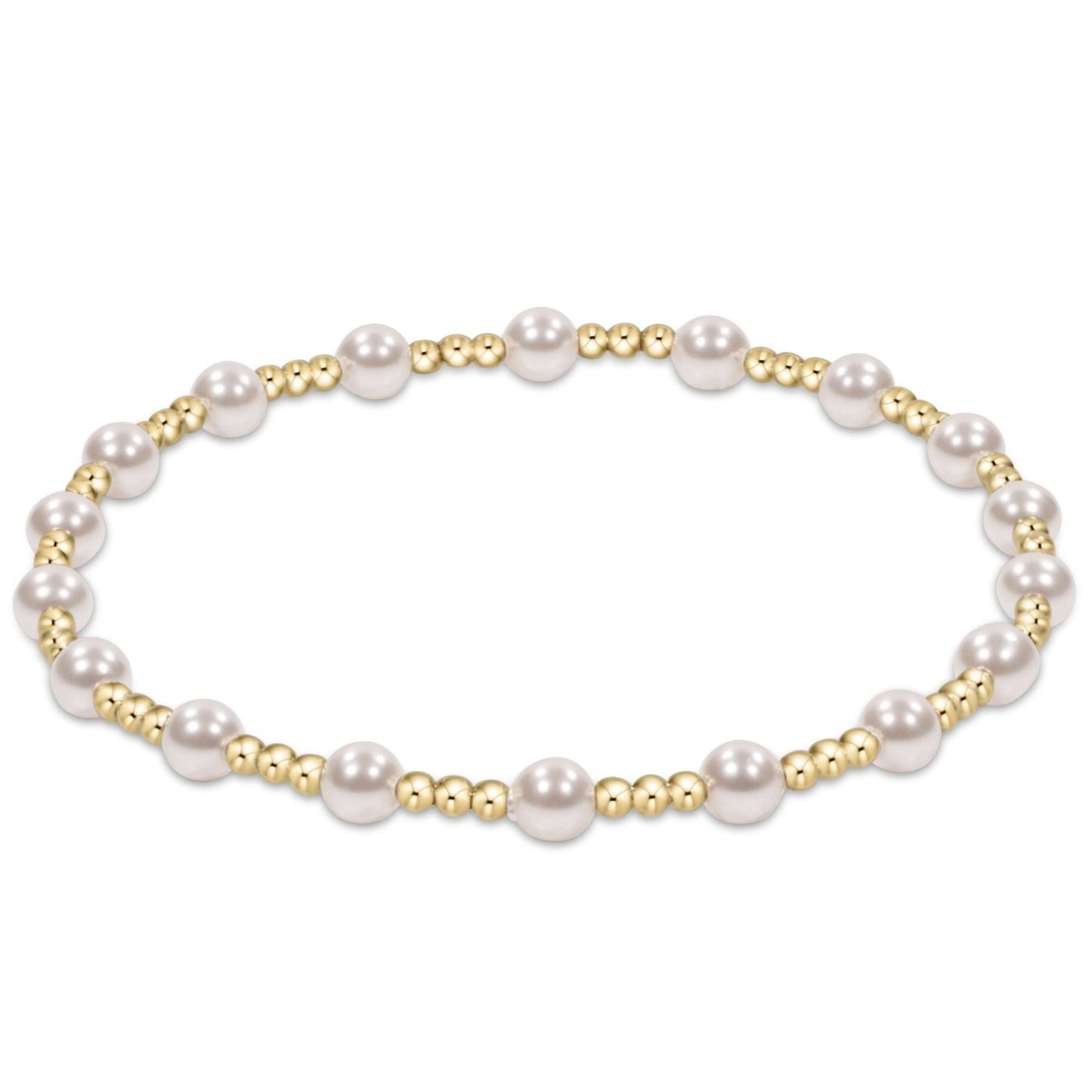Classic Sincerity Pattern 4mm Bead Bracelet | Pearl