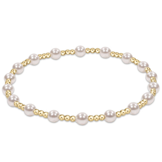Classic Sincerity Pattern 4mm Bead Bracelet | Pearl