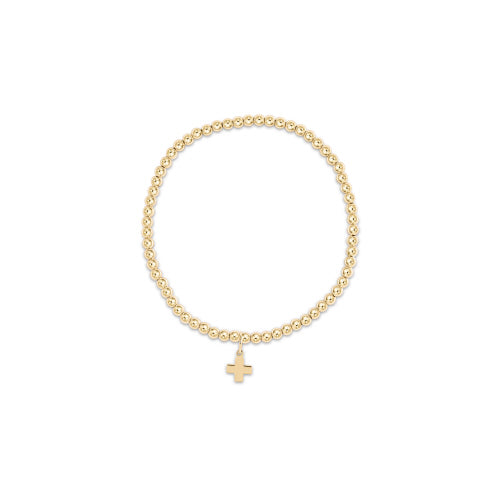 ENEWTON EXTENDS - CLASSIC GOLD 3MM BEAD BRACELET - SIGNATURE CROSS GOLD CHARM