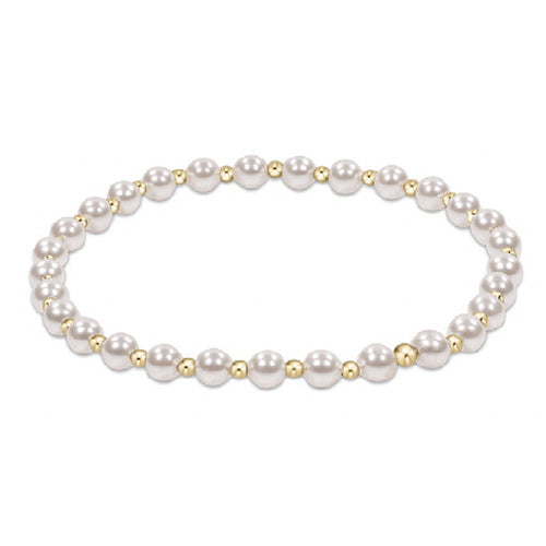 ENEWTON EXTENDS - CLASSIC GRATEFUL PATTERN 4MM BEAD BRACELET - PEARL