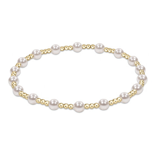 ENEWTON EXTENDS - CLASSIC SINCERITY PATTERN 4MM BEAD BRACELET - PEARL