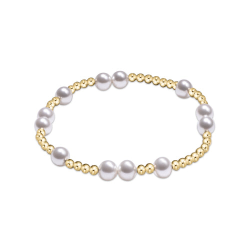 Hope Unwritten 6mm Bead  Bracelet - Pearl