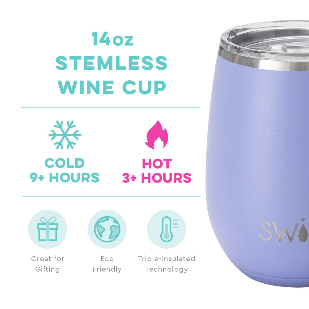 14oz Stemless Wine Cup | Hydrangea