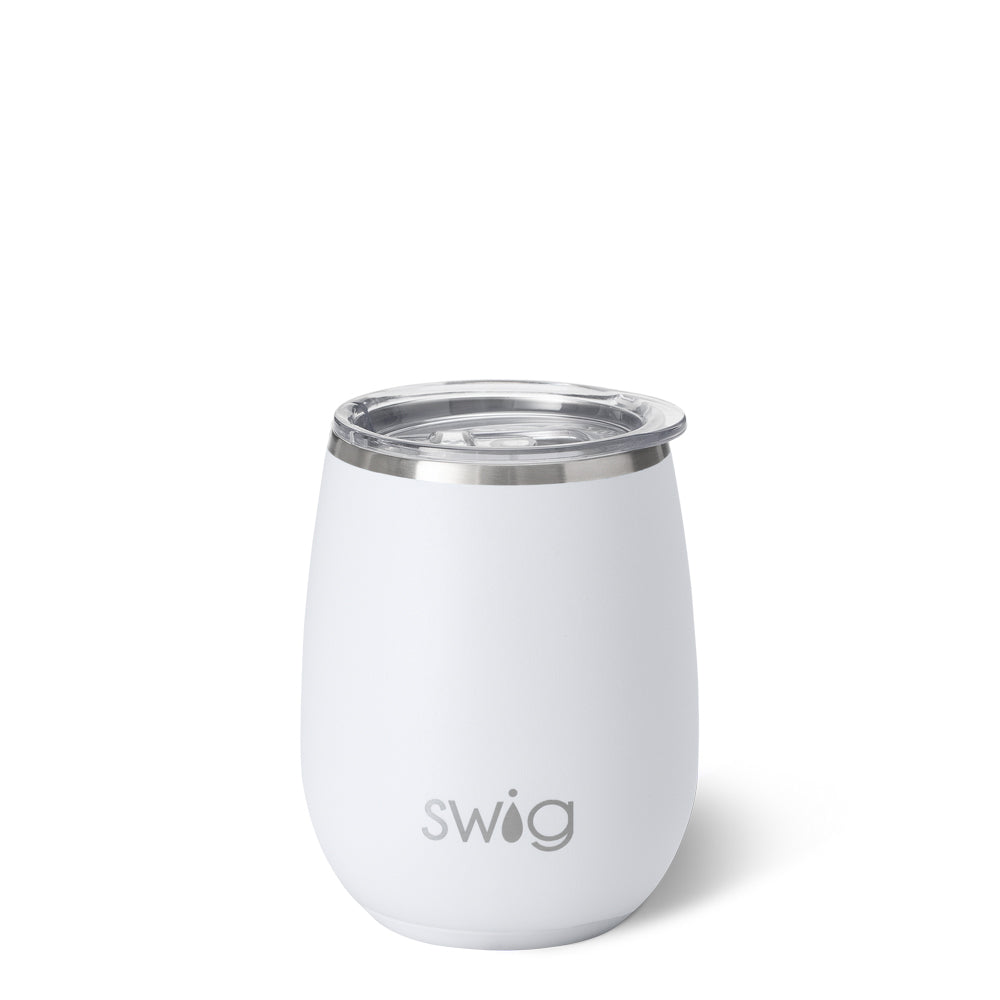 14oz Stemless Wine Cup | White