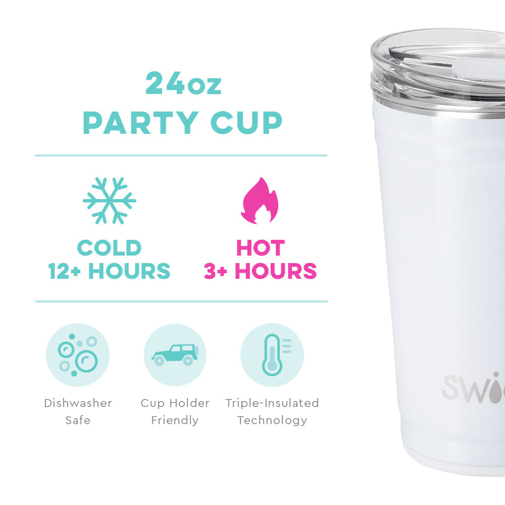 24oz Party Cup | Shimmer Diamond White