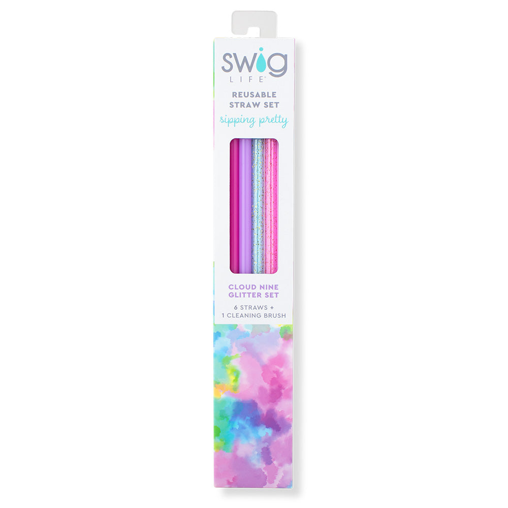 Reusable Straw Set | Cloud Nine Glitter