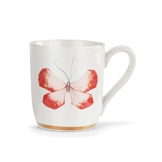 Butterfly Mug w/Gold Trim | Coral
