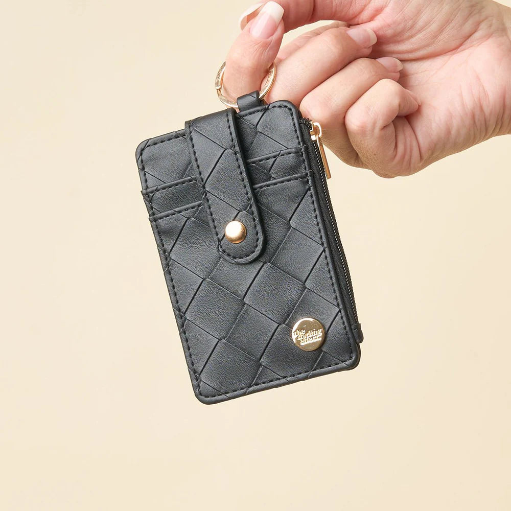 Woven Keychain Wallet - Black