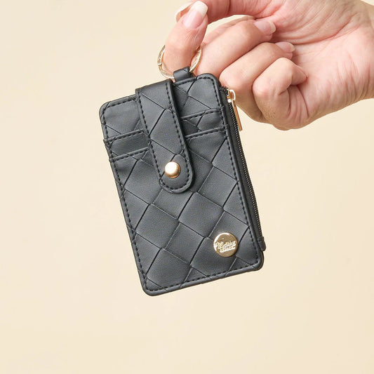 Woven Keychain Wallet - Black
