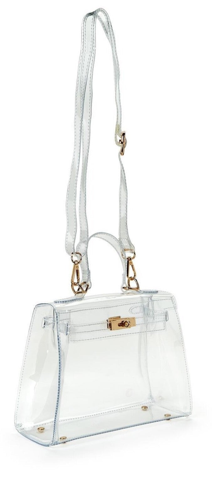 See Through Bag with Gold Hardware