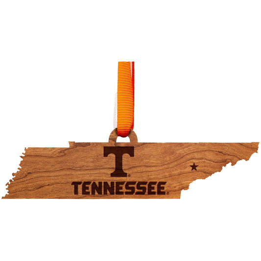 University of Tennessee Name on State Cherry Ornament