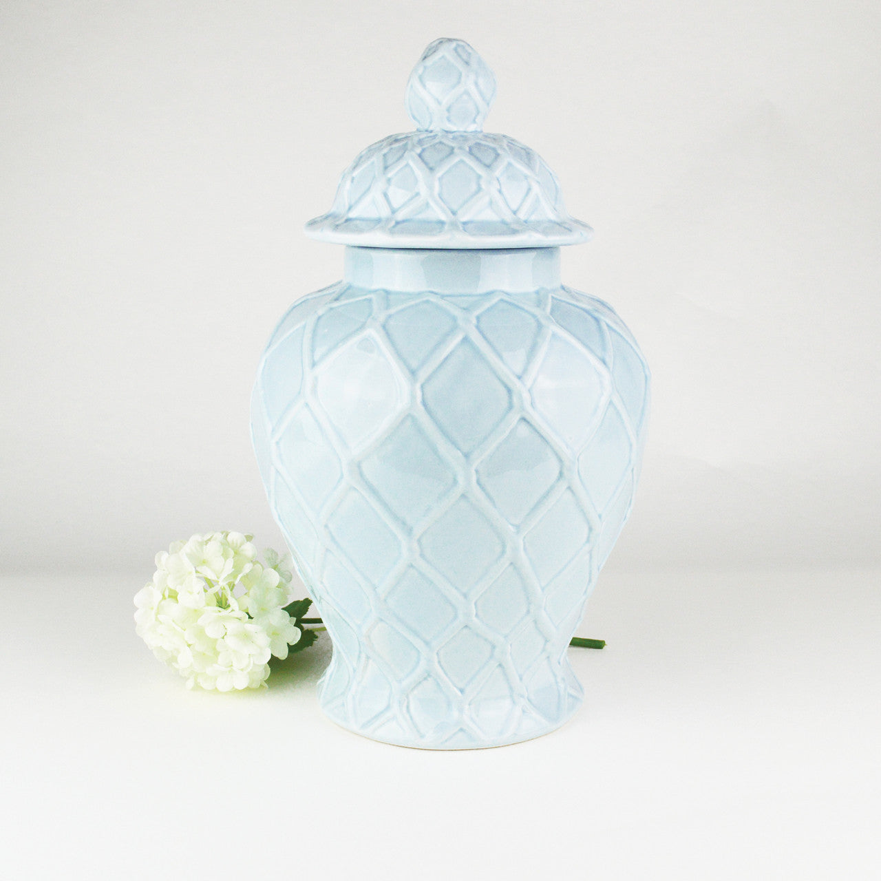 Light Blue Textured Ginger Jar | Extra Large