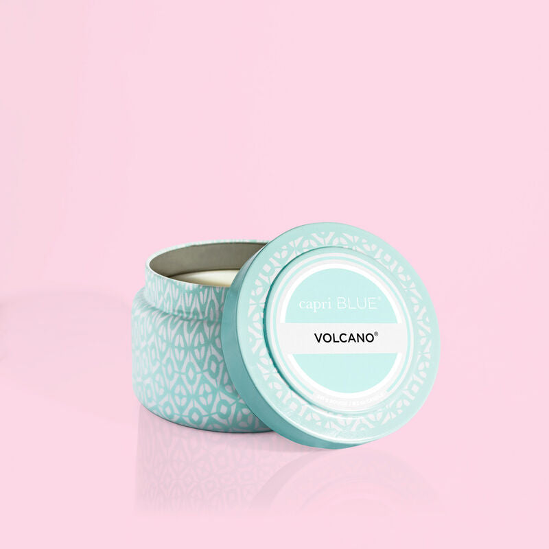 Volcano | Travel Tin Candle | Aqua Printed