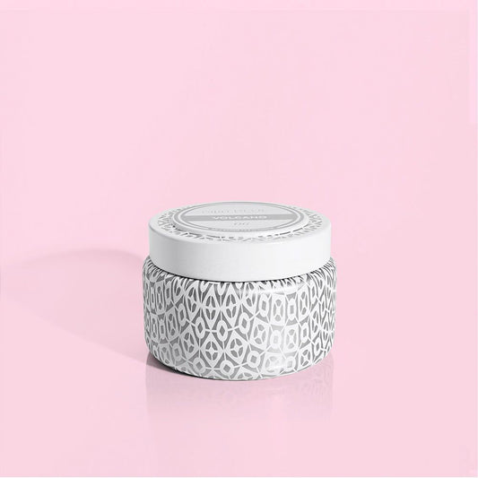 Volcano | Travel Tin Candle | White Printed