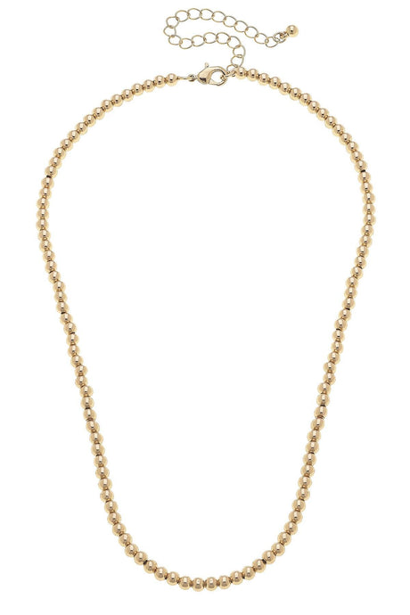 Walker Ball Bead Charm Necklace Base | Shiny Gold