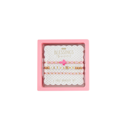 Cross Beaded Bracelets | Pink
