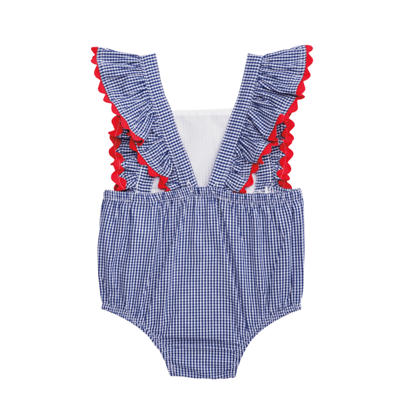 Gingham Ric-Rac Bubble & Headband Set