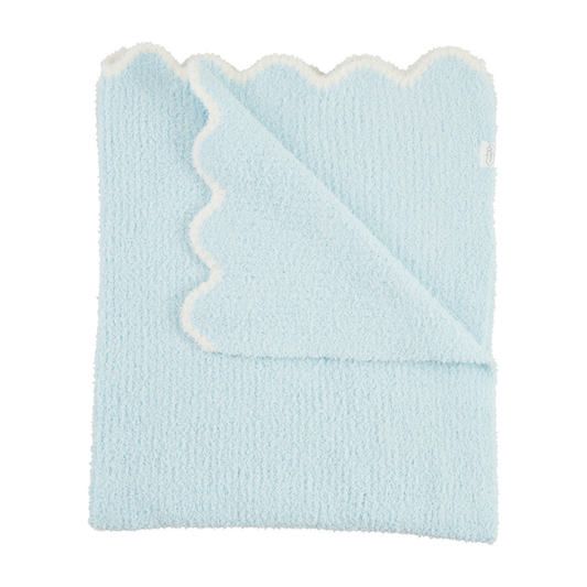 Chenille Blanket | Blue Scallop