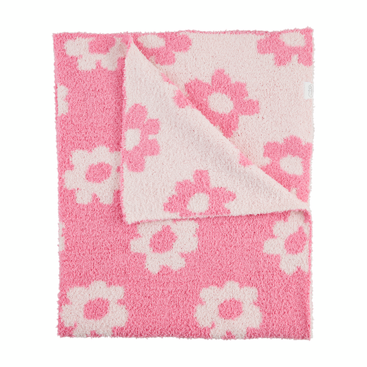 Chenille Blanket | Pink Flower