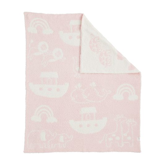 Chenille Blanket | Pink Noah's Ark