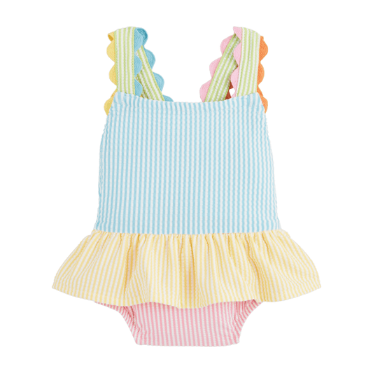 Girls' Seersucker Ric-Rac Swimsuit