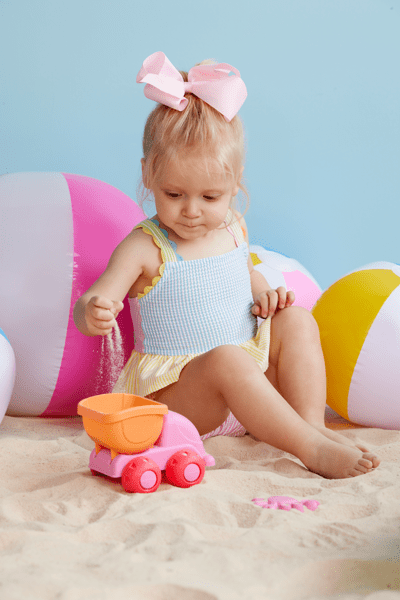 Girls' Seersucker Ric-Rac Swimsuit