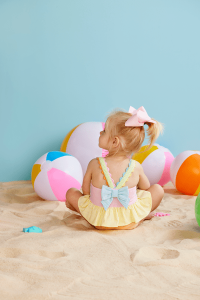 Girls' Seersucker Ric-Rac Swimsuit