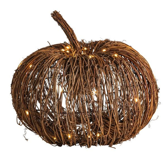 Small Light-Up Rattan Pumpkin
