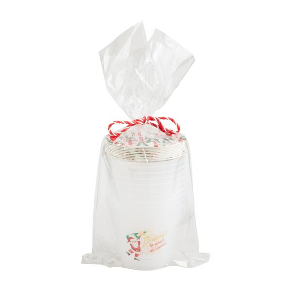 Wine Party Cup & Coaster Set | Champagne Santa