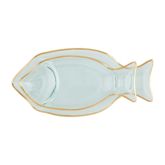 Gold Edge Fish Tray Set