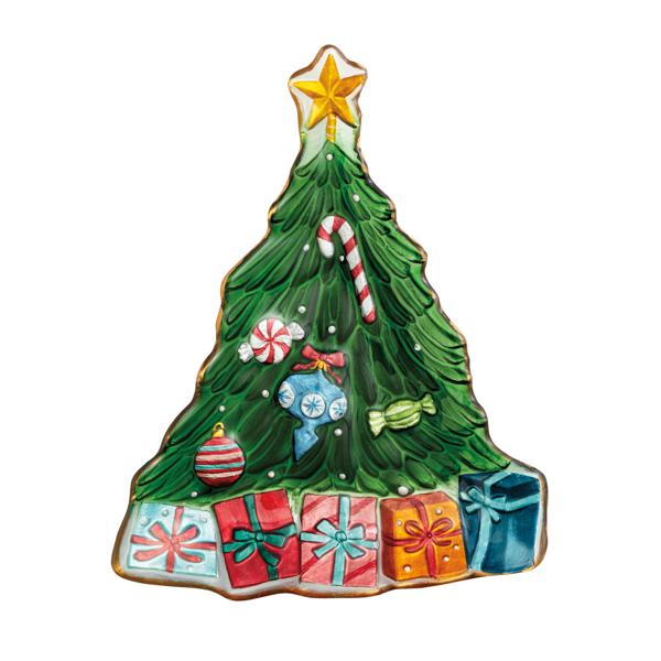 Christmas Tree Glass Platter