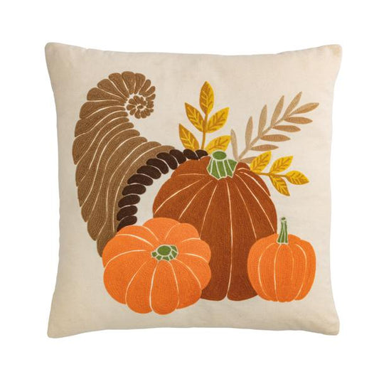 Cornucopia Crewel Pillow