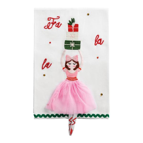 Ballerina Dangle Embroidery Towel