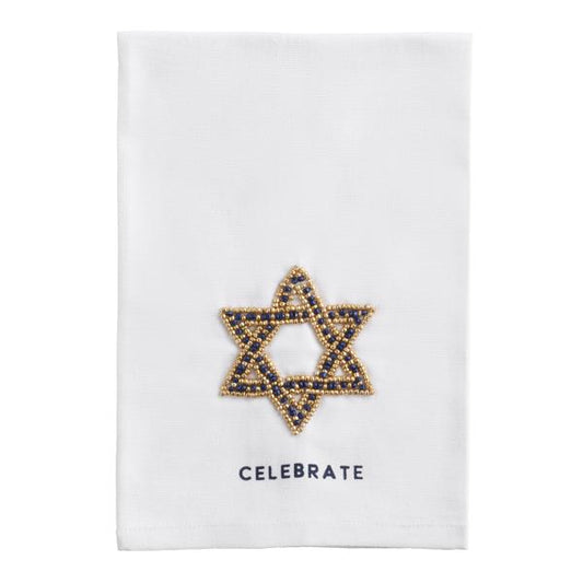Star Beaded Hanukkah Towel