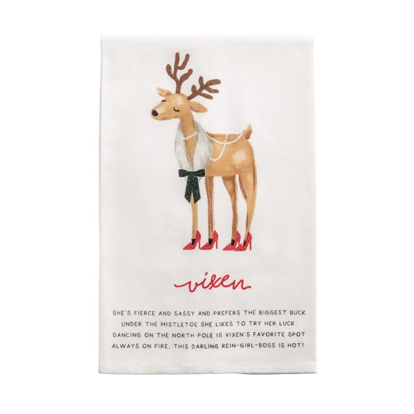 Vixen Reindeer Poem Towel