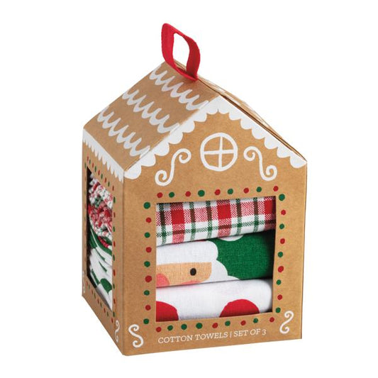 Santa Christmas House Towel Set