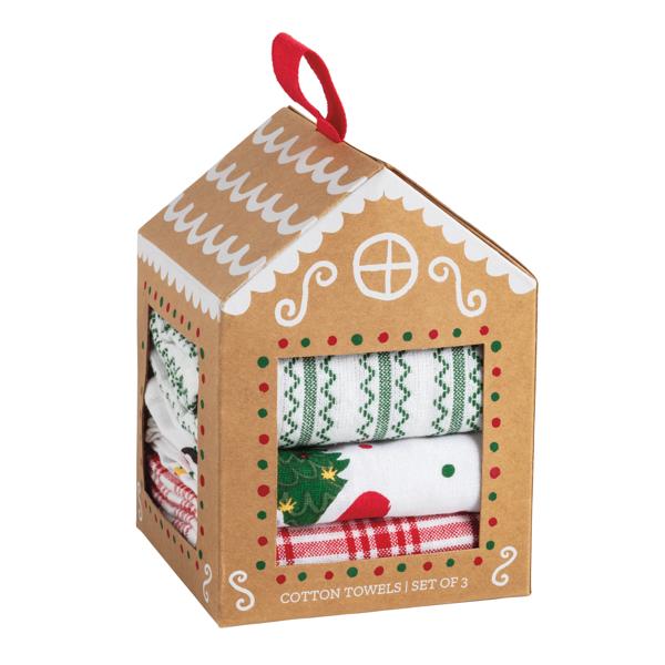 Santa's Sleigh Christmas House Towel Set