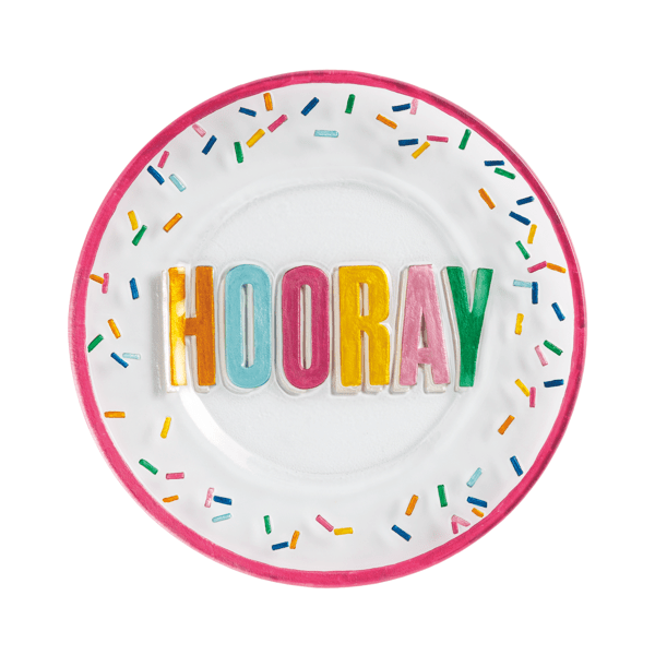 Glass Birthday Cake Plate