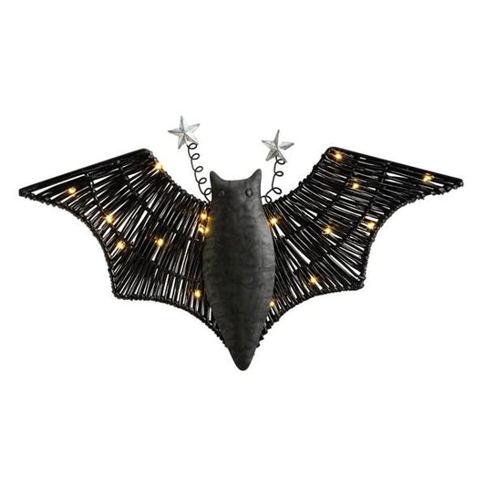 Small Woven & Tin Bat Decor