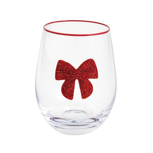 Bow Beaded Wine Glass