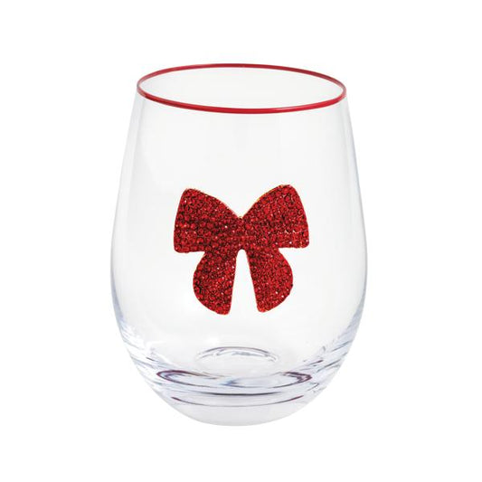 Bow Beaded Wine Glass