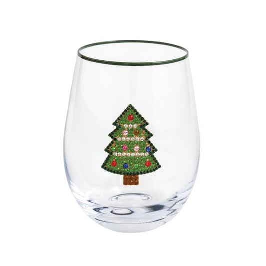 Tree Beaded Wine Glass